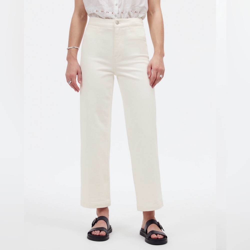 Madewell Women's Emmett Wide-Leg Crop Jean: Welt Pocket Edition Tile White 25